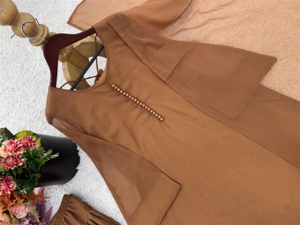 Shop Heavy Georgette Fully Stitched Farshi Pant Set with Dupatta – Elegant Party Wear - Image 7