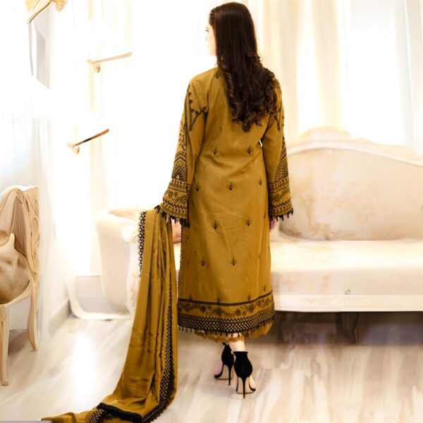 Buy Faux Georgette Embroidered Top with Palazzo & Fancy Lace Dupatta Set - Image 7