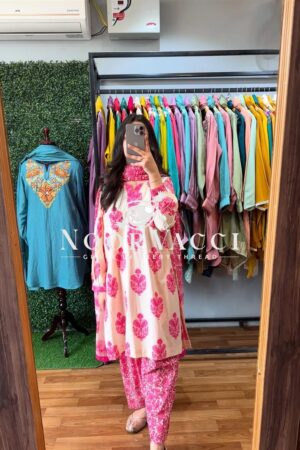 Buy Masalin Cotton Printed Farshi Co-Ord Set with Chiffon Dupatta
