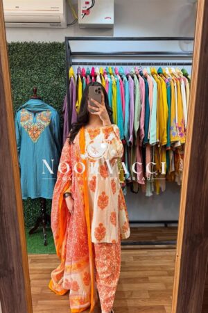 Buy Masalin Cotton Printed Farshi Co-Ord Set with Chiffon Dupatta