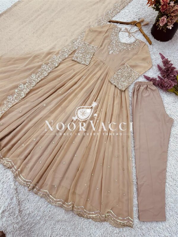 Buy Heavy Georgette Embroidered Rembo Sequence Gown with Dupatta and Bottom - Image 7