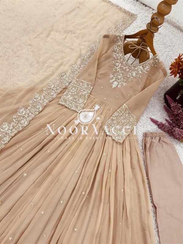 Buy Heavy Georgette Embroidered Rembo Sequence Gown with Dupatta and Bottom - Image 10