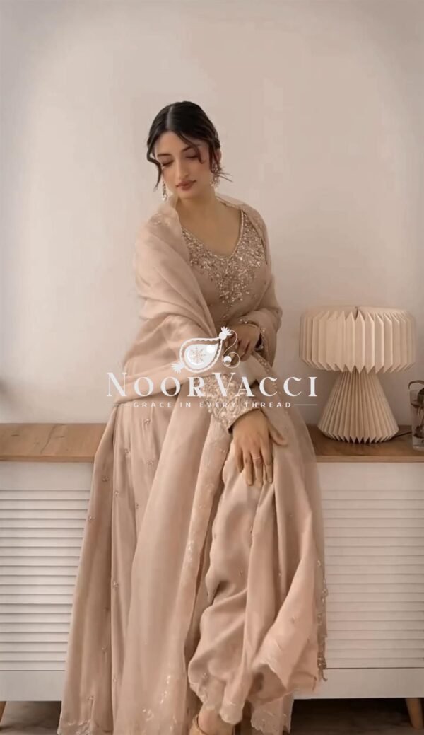 Buy Heavy Georgette Embroidered Rembo Sequence Gown with Dupatta and Bottom - Image 2
