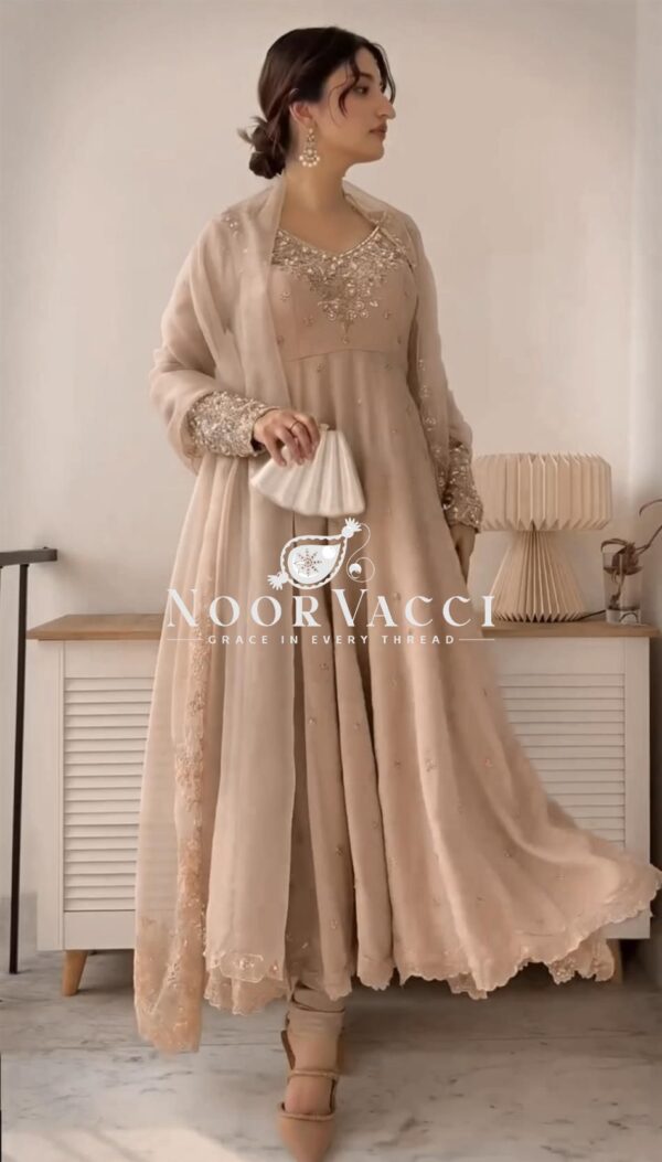 Buy Heavy Georgette Embroidered Rembo Sequence Gown with Dupatta and Bottom