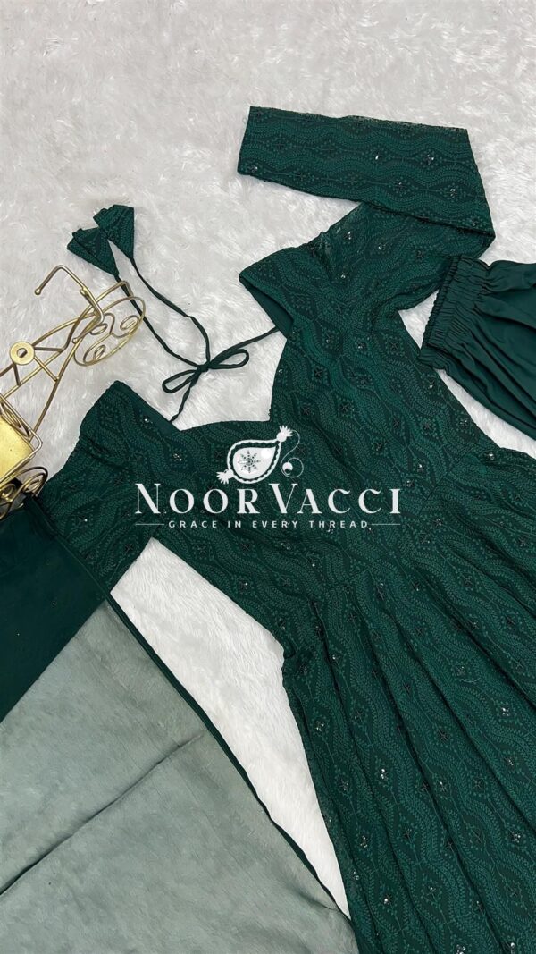 Buy Fox Georgette Lucknowi Anarkali Suit with Ruffle Dupatta - Image 13