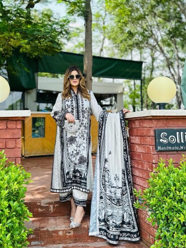Printed Malai Satin 3-Piece Co-Ord Set with Dupatta