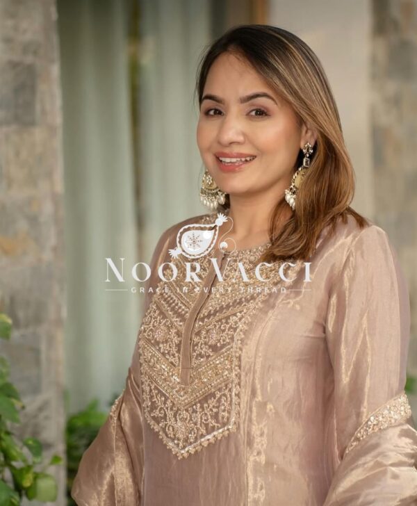 Shop Fandy Silk Heavy Embroidered Suit Set with Dupatta - Image 2