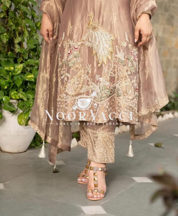 Shop Fandy Silk Heavy Embroidered Suit Set with Dupatta - Image 4