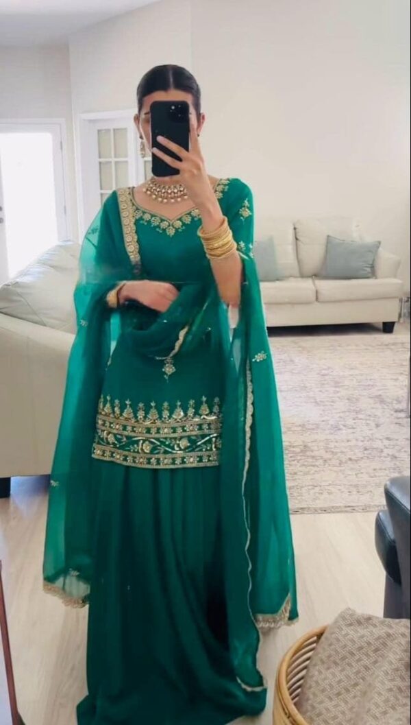 Buy Natural Crepe Embroidered Lehenga Set with Dupatta