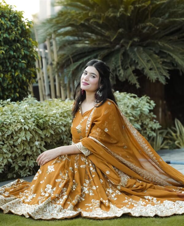 Faux Georgette Embroidered Anarkali Suit Set - Image 2