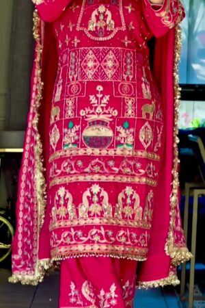 Natural Crepe Embroidered Dhoti Salwar Set