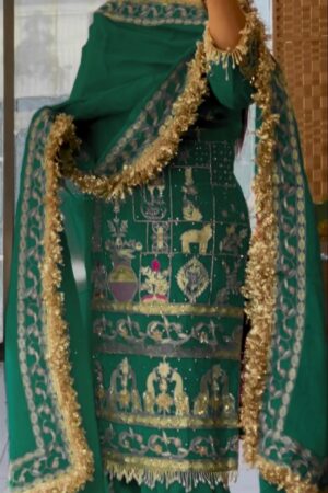 Natural Crepe Embroidered Dhoti Salwar Set
