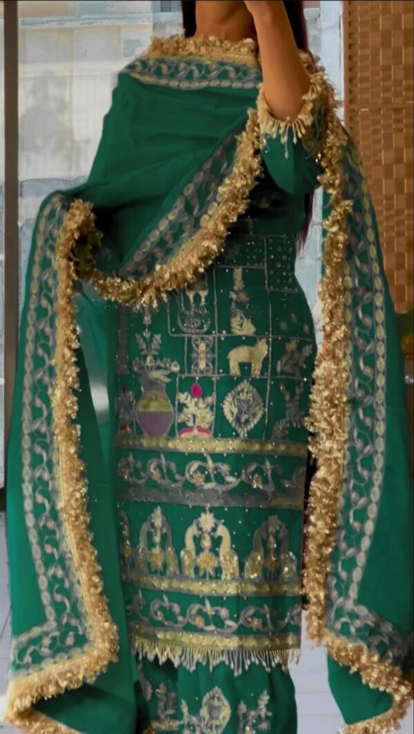 Natural Crepe Embroidered Dhoti Salwar Set