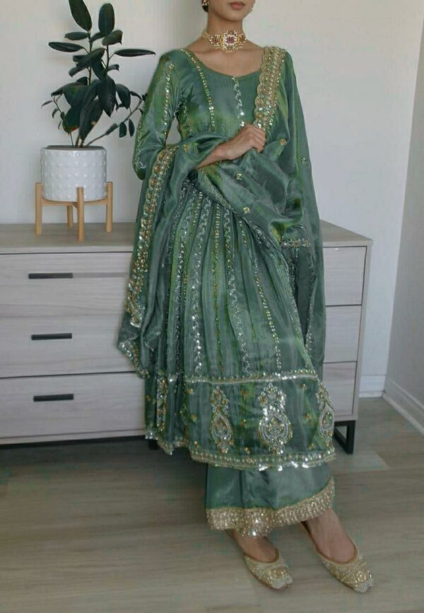 Designer Natural Crepe Anarkali Suit with Dupatta - Image 2