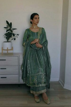 Designer Natural Crepe Anarkali Suit with Dupatta