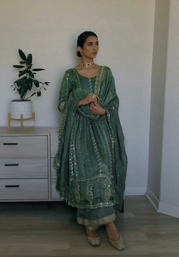 Designer Natural Crepe Anarkali Suit with Dupatta