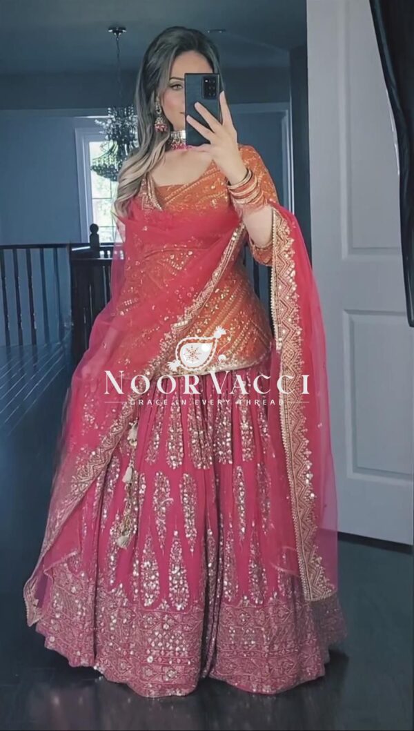 Buy Faux Georgette Embroidered Lehenga Set with Dupatta - Image 2