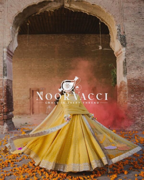 Buy Elegant Chinon Silk Embroidered Gown Set with Dupatta & Bottom
