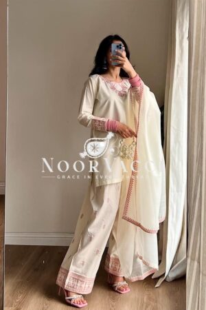 Buy Rayon Cotton Silk Farshi Salwar Set with Heavy Embroidery and Dupatta