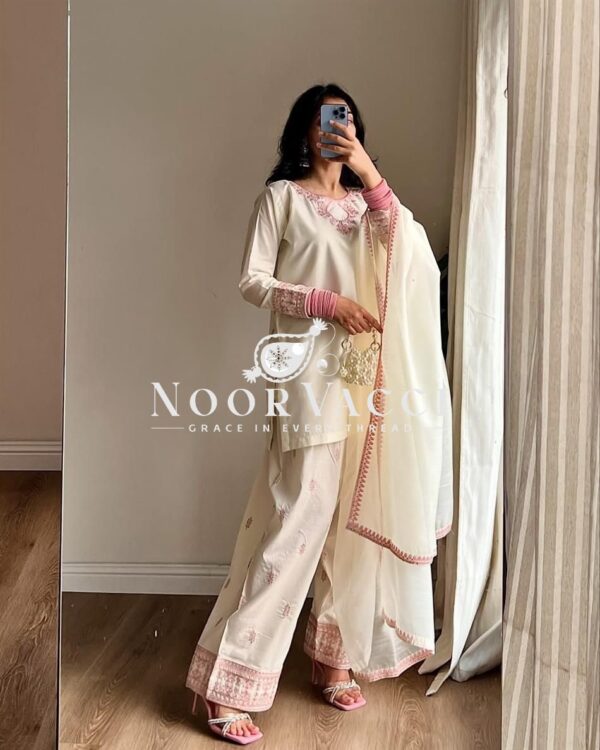 Buy Rayon Cotton Silk Farshi Salwar Set with Heavy Embroidery and Dupatta