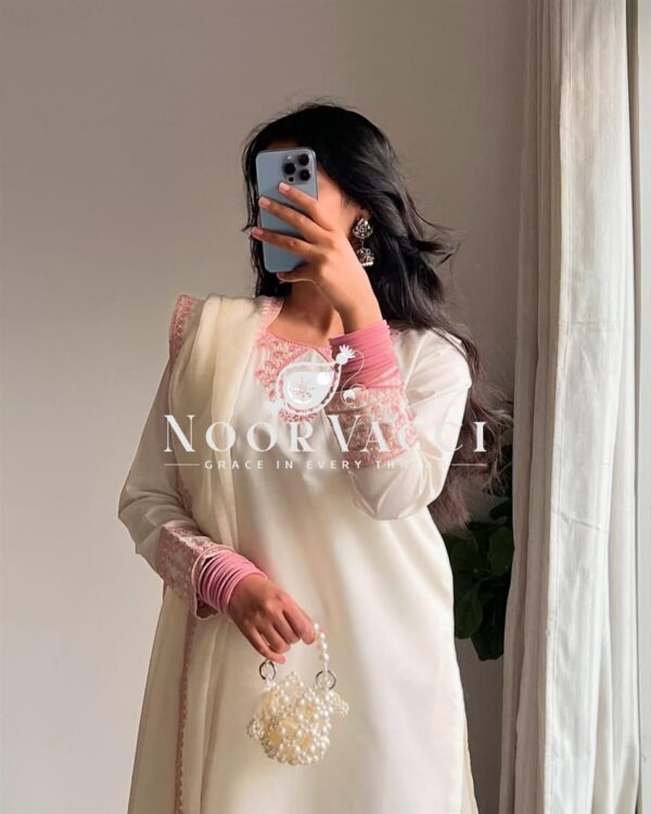 Buy Rayon Cotton Silk Farshi Salwar Set with Heavy Embroidery and Dupatta - Image 2