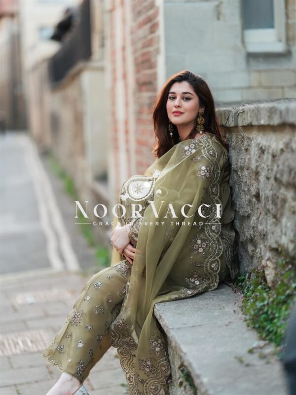 Buy French Crepe Silk Embroidered Sharara Set with Dupatta - Image 4