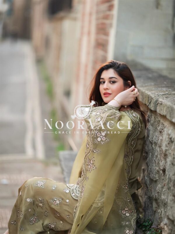 Buy French Crepe Silk Embroidered Sharara Set with Dupatta - Image 2