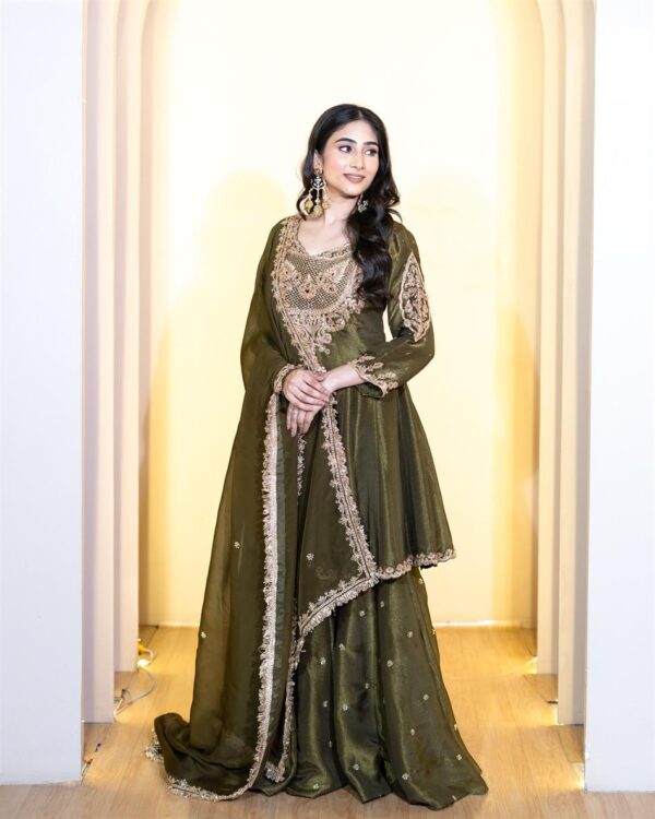 Buy Simar Silk Embroidered Sharara Set with Georgette Dupatta