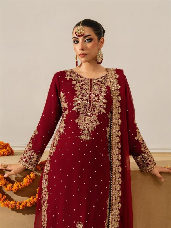 Designer Georgette Suit Set with Coding Embroidery & Moti Work - Image 3