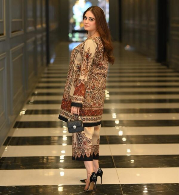Designer Digital Print Pure Natural Crepe Co-ords Set - Image 3
