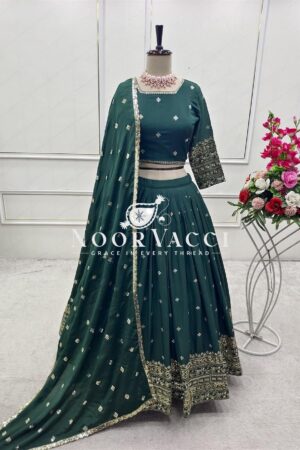 Buy Pure Chinon Silk Embroidered Lehenga Choli with Dupatta Set