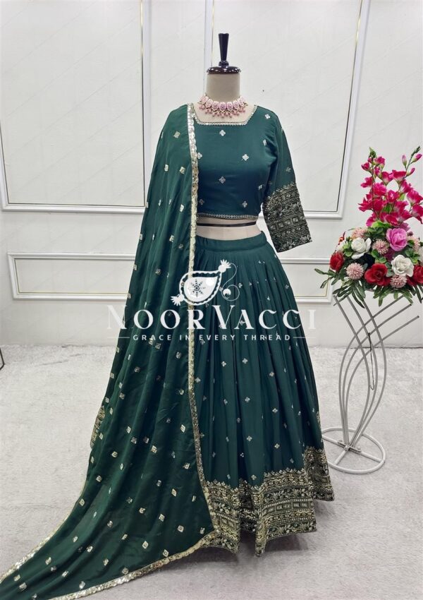 Buy Pure Chinon Silk Embroidered Lehenga Choli with Dupatta Set