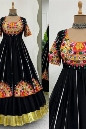 Navratri Special Georgette Lehenga Set with Embroidered Top