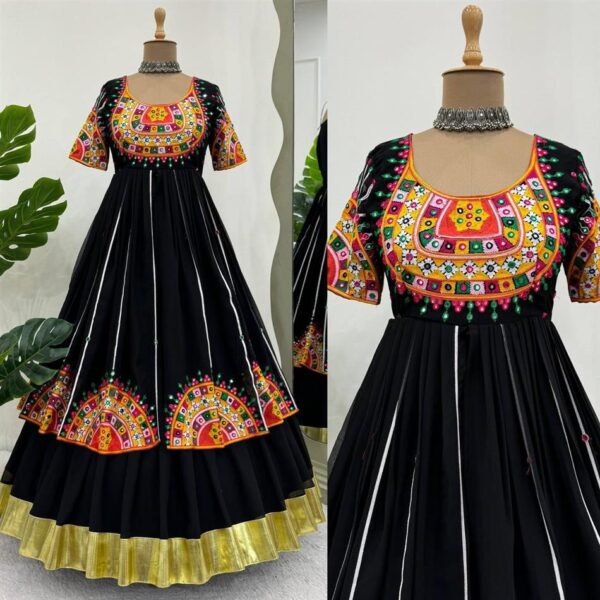 Navratri Special Georgette Lehenga Set with Embroidered Top
