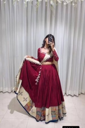 Heavy Boutique Style Reyon Lehenga Set with Mirror Work
