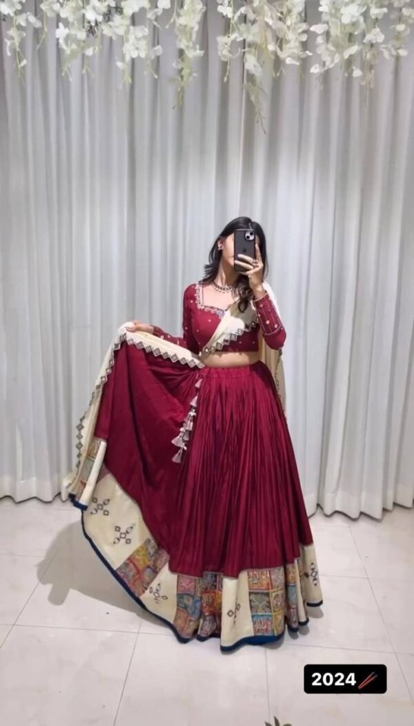 Heavy Boutique Style Reyon Lehenga Set with Mirror Work