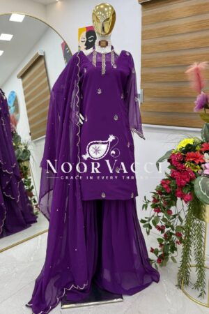 Buy Fox Georgette Embroidered Palazzo Set with Dupatta