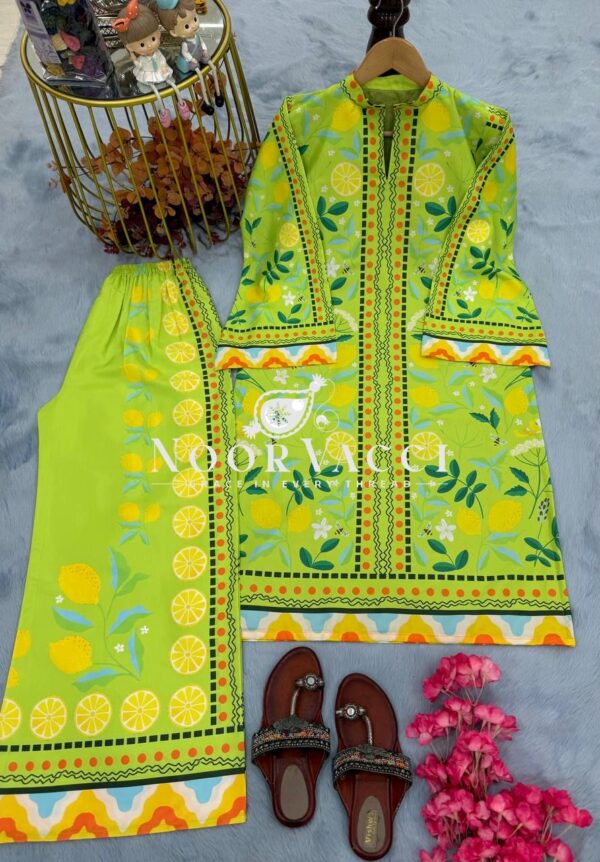 Shop Designer Pure Natural Crepe Printed Co-ords Set - Image 2