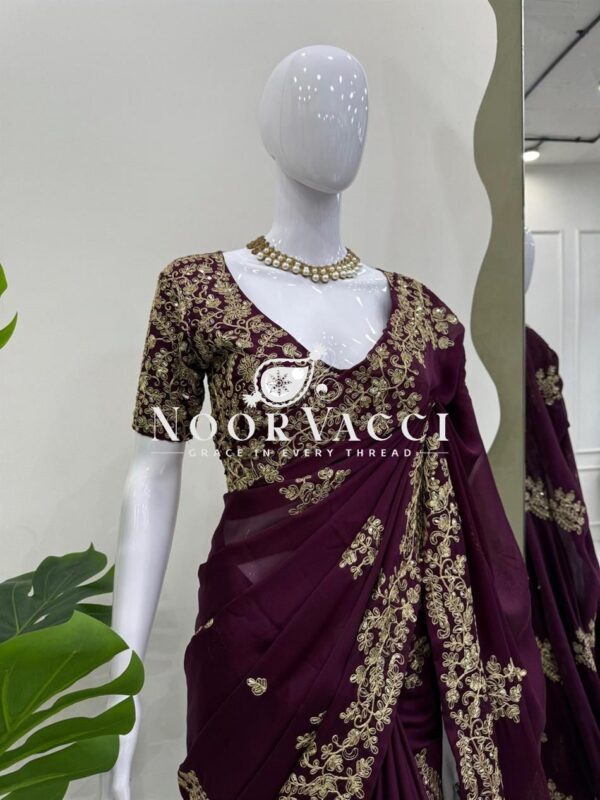 Buy Rangoli Silk Designer Saree with Coding & Sequence Work - Image 4