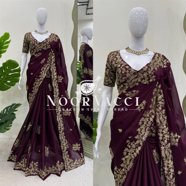 Buy Rangoli Silk Designer Saree with Coding & Sequence Work - Image 2