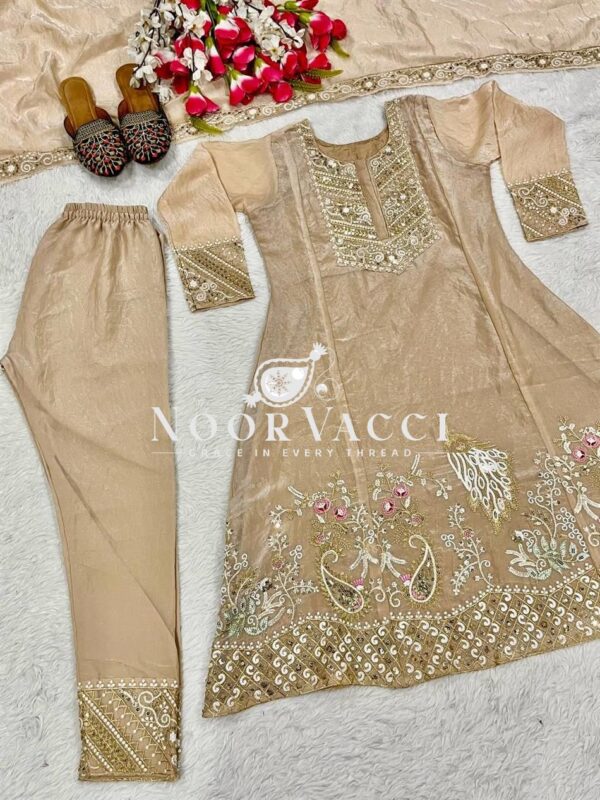 Shop Fandy Silk Heavy Embroidered Suit Set with Dupatta - Image 7