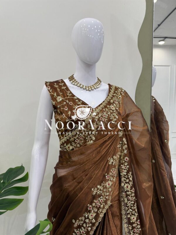 Shop Barbari Silk Designer Saree with Thread & Sequence Embroidery - Image 4