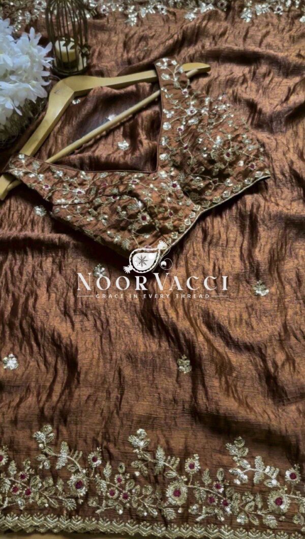 Shop Barbari Silk Designer Saree with Thread & Sequence Embroidery - Image 8