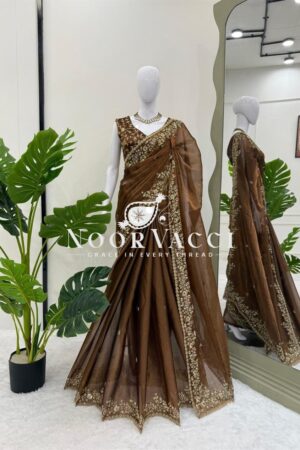 Shop Barbari Silk Designer Saree with Thread & Sequence Embroidery