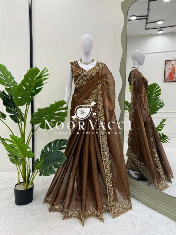 Shop Barbari Silk Designer Saree with Thread & Sequence Embroidery