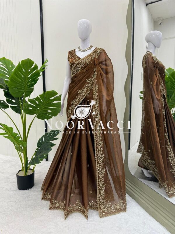 Shop Barbari Silk Designer Saree with Thread & Sequence Embroidery - Image 3