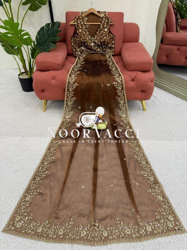 Shop Barbari Silk Designer Saree with Thread & Sequence Embroidery - Image 6