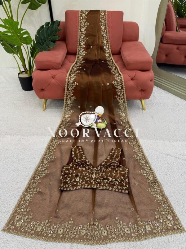 Shop Barbari Silk Designer Saree with Thread & Sequence Embroidery - Image 7