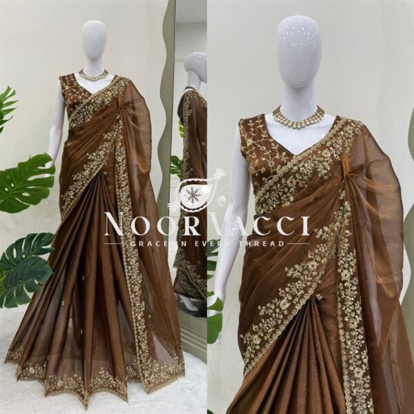 Shop Barbari Silk Designer Saree with Thread & Sequence Embroidery - Image 2