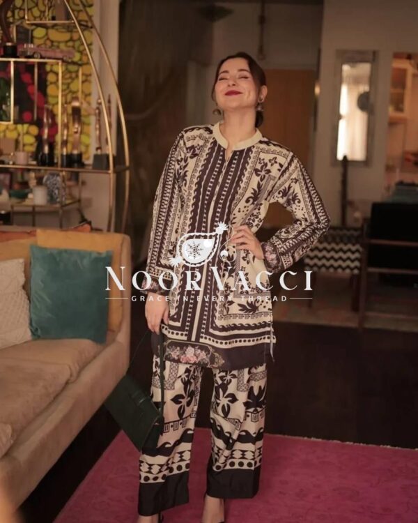 Buy Designer Pure Natural Crepe Digital Print Co-ords Set - Image 3